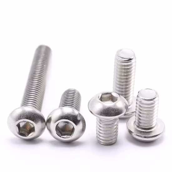 ISO7380 DIN7985 DIN7981 DIN7982 DIN912 A2 A4 SS304 SS316 Винты с шестигранной головкой из нержавеющей стали с круглой головкой и плоской головкой
